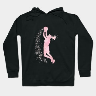 Basketball Girl Player Watercolor Blush Pink Hoodie